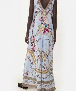 Camilla EBoutique (US) Clothing V NECK FLARED JUMPSUIT FLORAFUL