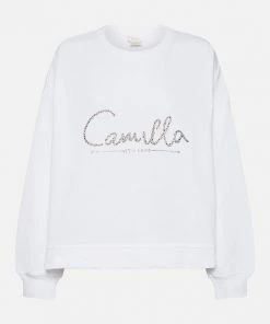 Camilla EBoutique (US) SHORT RELAXED SWEATER LOGO CAPSULE - SOLID WHITE