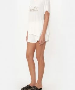 Camilla EBoutique (US) LOOSE FIT ROUND NECK TEE LOGO CAPSULE - SOLID WHITE Clothing