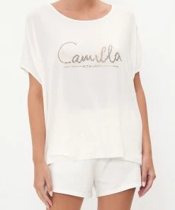 Camilla EBoutique (US) LOOSE FIT ROUND NECK TEE LOGO CAPSULE - SOLID WHITE Clothing