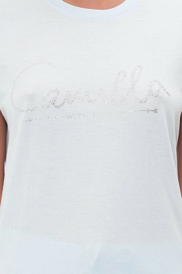 Camilla EBoutique (US) Clothing SLIM FIT ROUND NECK T-SHIRT LOGO CAPSULE - ICE BLUE