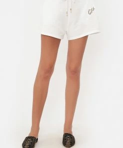 Camilla EBoutique (US) TERRY SHORT WITH CONTRAST STRIPE LOGO CAPSULE - SOLID WHITE Shorts