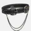 Camilla EBoutique (US) DOUBLE CROC LEATHER BELT SOLID BLACK