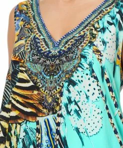 Camilla EBoutique (US) HIGH LOW CROSS OVERLAY TOP MARINE QUEEN
