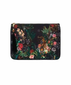 Camilla EBoutique (US) SMALL CANVAS CLUTCH RAISED WITH WOLVES