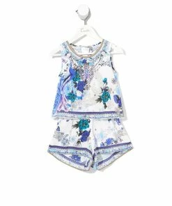 Camilla EBoutique (US) INFANTS DOUBLE LAYER PLAYSUIT WHITE SIDE OF THE MOON