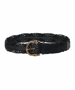 Camilla EBoutique (US) WOVEN LEATHER BELT SOLID BLACK Up To 30% Off