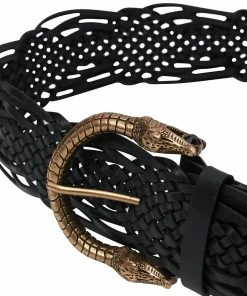 Camilla EBoutique (US) WOVEN LEATHER BELT SOLID BLACK Up To 30% Off
