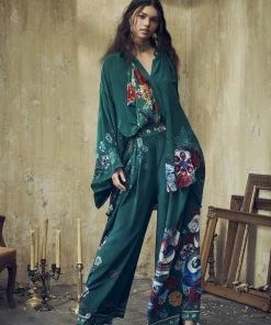 Camilla EBoutique (US) WIDE LEG PANT WITH GATHERED POCKETS EMERALD'S ORBIT Up To 40% Off