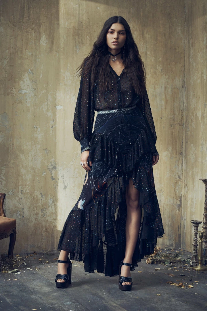 Camilla EBoutique (US) RAGLAN BUTTON UP SHIRT MIDNIGHT MOON HOUSE