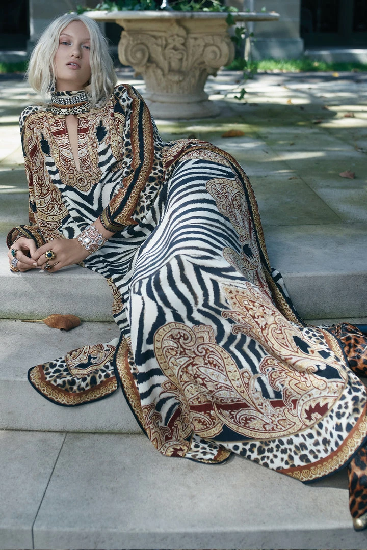 Camilla EBoutique (US) Up To 30% Off KAFTAN WITH HIGH COLLAR STAND WILD FIRE