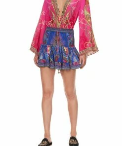 Camilla EBoutique (US) BUTTON DOWN TIE WAIST BLOUSE RAINBOW RHYTHM