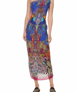 Camilla EBoutique (US) ONE SHOULDER KAFTAN WITH NECKBAND PSYCHEDELICA
