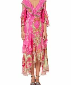 Camilla EBoutique (US) Up To 30% Off RUFFLE DROP SHOULDER DRESS RAINBOW RHYTHM