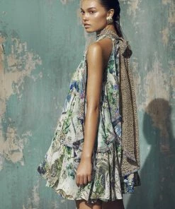 Camilla EBoutique (US) NECK TIE SHORT DRESS MOON GARDEN