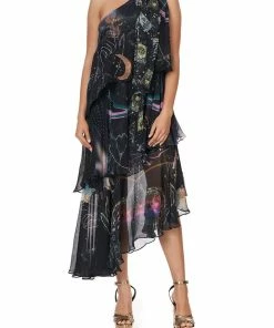 Camilla EBoutique (US) ASYMMETRICAL NECK TIE DRESS MIDNIGHT MOON HOUSE