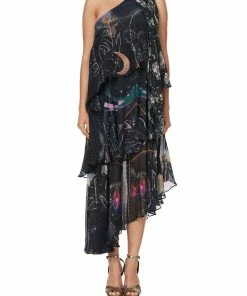Camilla EBoutique (US) ASYMMETRICAL NECK TIE DRESS MIDNIGHT MOON HOUSE