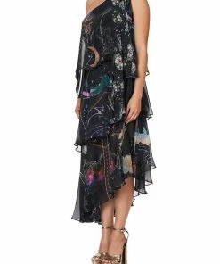 Camilla EBoutique (US) ASYMMETRICAL NECK TIE DRESS MIDNIGHT MOON HOUSE