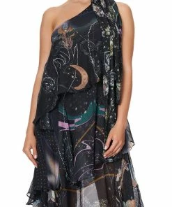 Camilla EBoutique (US) ASYMMETRICAL NECK TIE DRESS MIDNIGHT MOON HOUSE