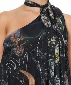 Camilla EBoutique (US) ASYMMETRICAL NECK TIE DRESS MIDNIGHT MOON HOUSE