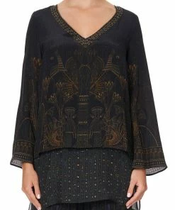 Camilla EBoutique (US) BLOUSE WITH SIDE SPLIT COBRA KING Sale Clothing