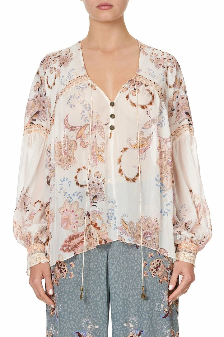 Camilla EBoutique (US) BLOUSON BLOUSE WITH NECK TIE MARRAKESH MAIDEN Sale Clothing