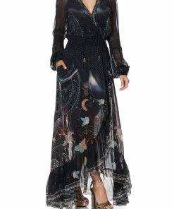 Camilla EBoutique (US) BLOUSON SLEEVE WRAP DRESS MIDNIGHT MOON HOUSE