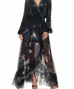 Camilla EBoutique (US) BLOUSON SLEEVE WRAP DRESS MIDNIGHT MOON HOUSE