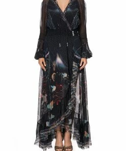 Camilla EBoutique (US) BLOUSON SLEEVE WRAP DRESS MIDNIGHT MOON HOUSE