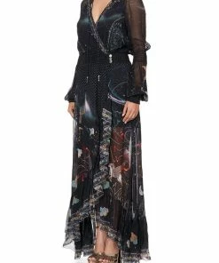 Camilla EBoutique (US) BLOUSON SLEEVE WRAP DRESS MIDNIGHT MOON HOUSE