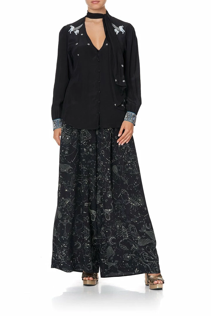 Camilla EBoutique (US) BUTTON DOWN BLOUSE WITH NECK TIE ASTRO DISCO