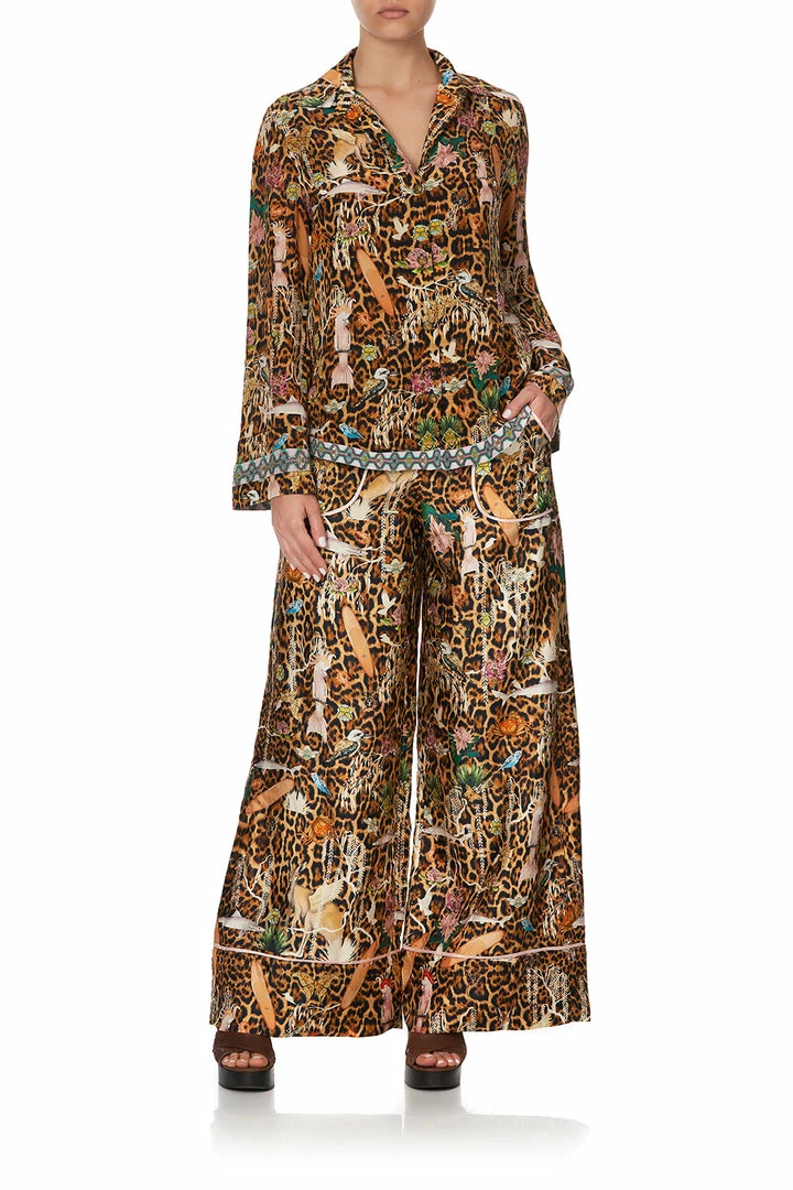 Camilla EBoutique (US) BUTTON DOWN SHIRT WITH CONTRAST FAUNA ELECTRO