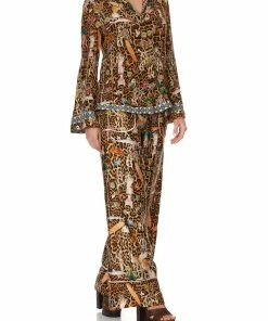 Camilla EBoutique (US) BUTTON DOWN SHIRT WITH CONTRAST FAUNA ELECTRO