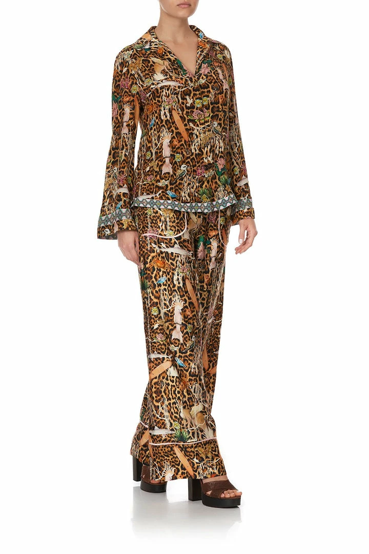 Camilla EBoutique (US) BUTTON DOWN SHIRT WITH CONTRAST FAUNA ELECTRO