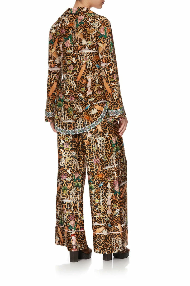 Camilla EBoutique (US) BUTTON DOWN SHIRT WITH CONTRAST FAUNA ELECTRO