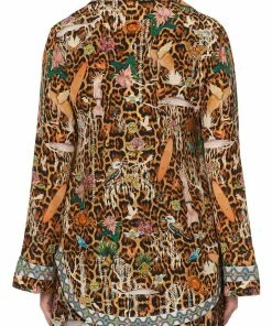 Camilla EBoutique (US) BUTTON DOWN SHIRT WITH CONTRAST FAUNA ELECTRO