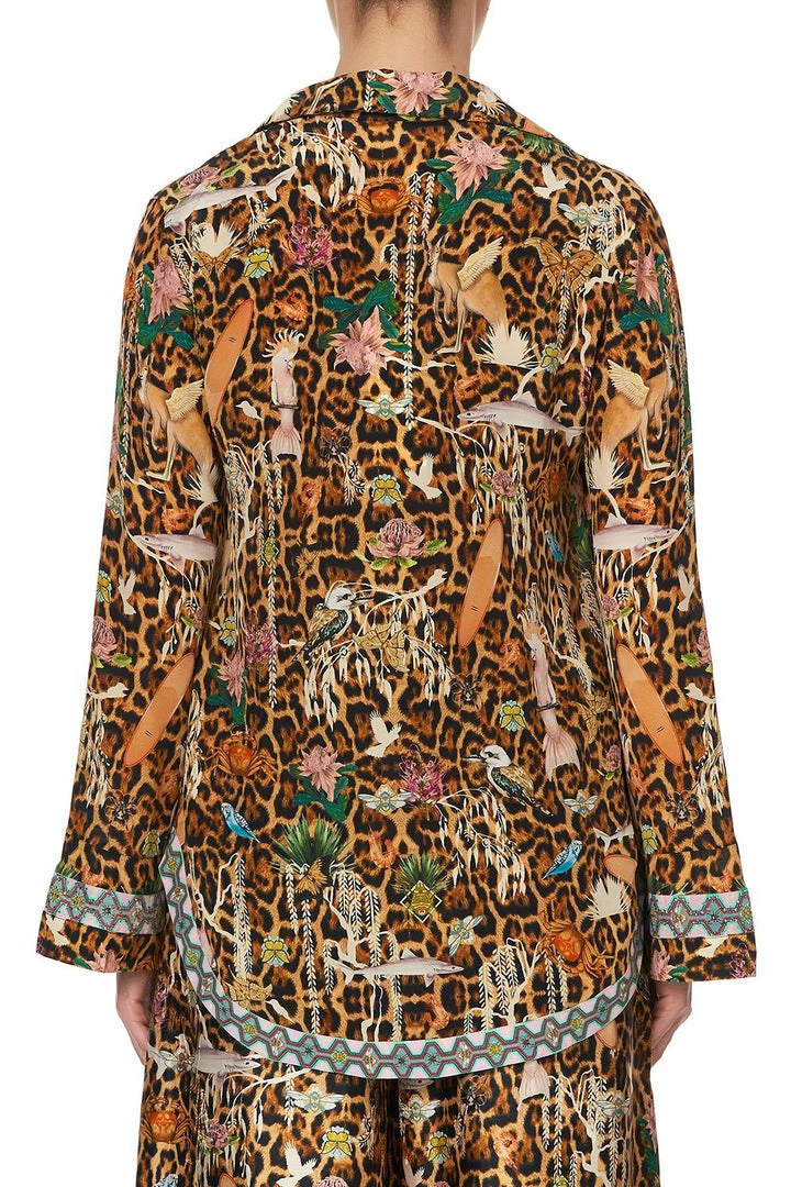 Camilla EBoutique (US) BUTTON DOWN SHIRT WITH CONTRAST FAUNA ELECTRO