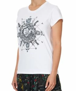 Camilla EBoutique (US) Up To 30% Off CURVED HEM FITTED TEE AQUARIUS