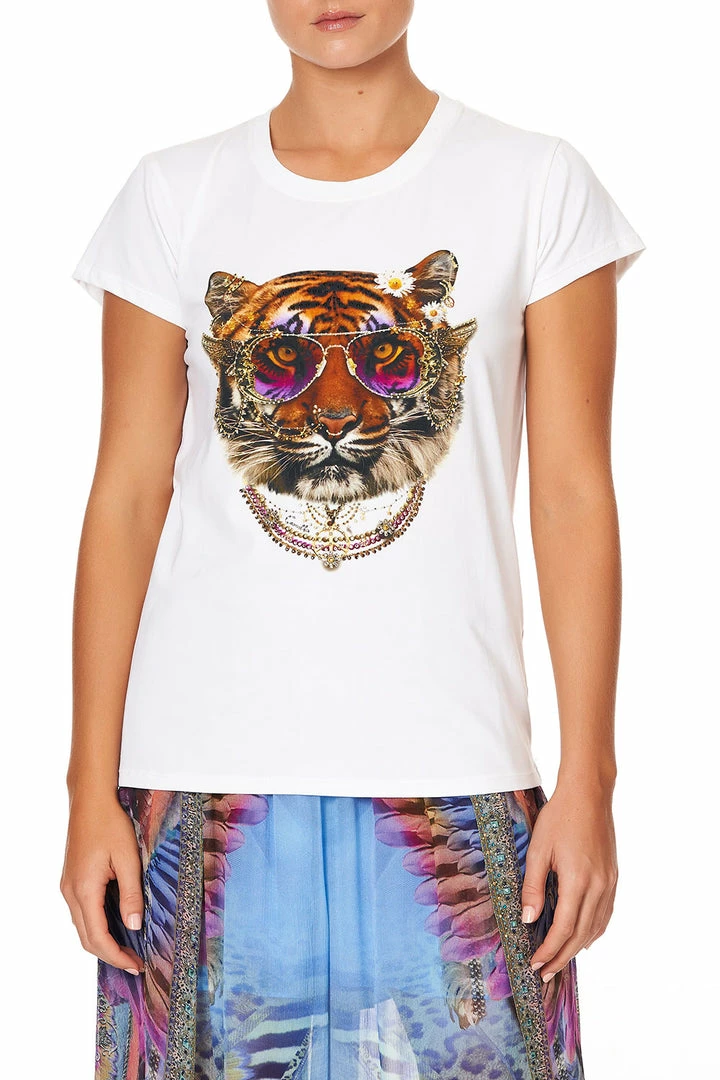 Camilla EBoutique (US) CURVED HEM FITTED TEE LOVE ON THE WING