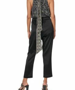 Camilla EBoutique (US) DRAWSTRING NECK TANK MIDNIGHT PEARL