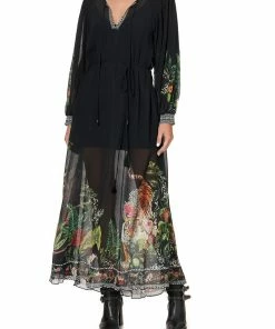 Camilla EBoutique (US) DRESS WITH SMOCKED SLEEVE RAISED WITH WOLVES