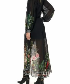 Camilla EBoutique (US) DRESS WITH SMOCKED SLEEVE RAISED WITH WOLVES