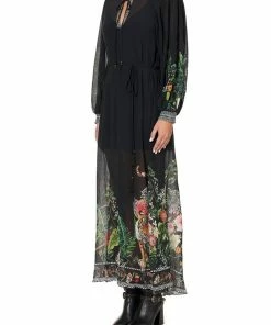 Camilla EBoutique (US) DRESS WITH SMOCKED SLEEVE RAISED WITH WOLVES