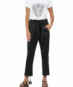 Camilla EBoutique (US) DROP CROTCH SLIM LEG PANT SOLID BLACK Sale Clothing