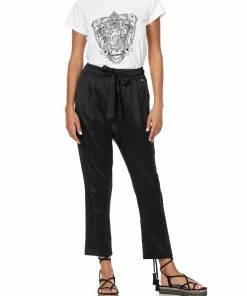 Camilla EBoutique (US) DROP CROTCH SLIM LEG PANT SOLID BLACK Sale Clothing