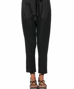 Camilla EBoutique (US) DROP CROTCH SLIM LEG PANT SOLID BLACK Sale Clothing