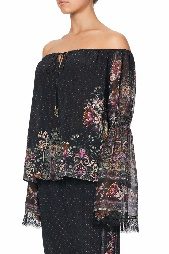 Camilla EBoutique (US) Up To 40% Off DROP SHOULDER BELL SLEEVE TOP RESTLESS NIGHTS