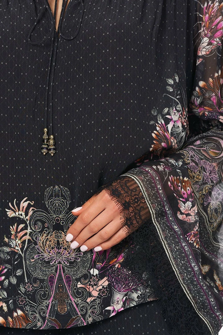 Camilla EBoutique (US) Up To 40% Off DROP SHOULDER BELL SLEEVE TOP RESTLESS NIGHTS