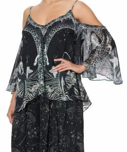 Camilla EBoutique (US) DROP SHOULDER STRAPPY BLOUSE ASTRO DISCO