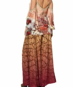 Camilla EBoutique (US) DROP SHOULDER STRAPPY BLOUSE COASTAL TREASURE